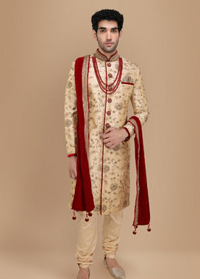 Majestic Embroidered Traditional Sherwani image number 1